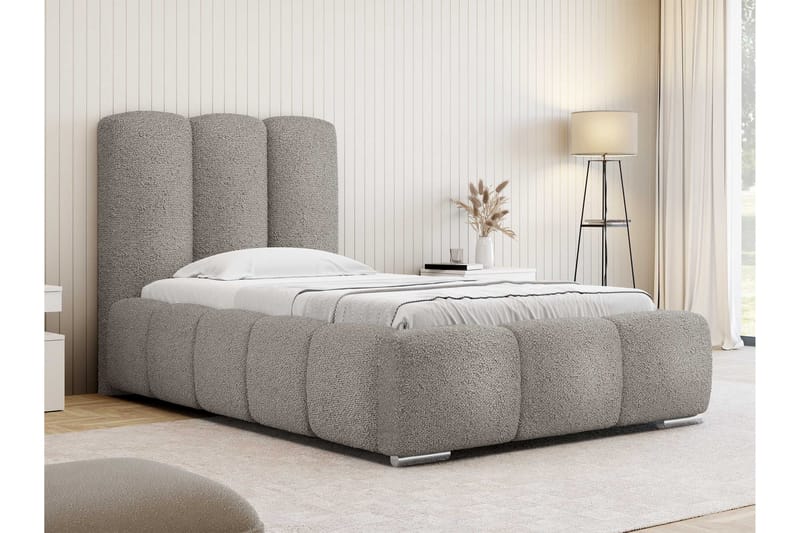 Gioia Sengeramme med Oppbevaring 90x200 cm - Grå - Møbler - Senger - Sengeramme & sengestamme