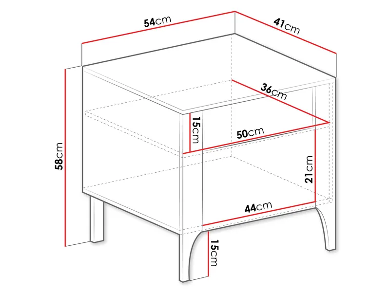 Aggarwal Nattbord 54 cm - Møbler - Bord - Avlastningsbord - Sengebord & nattbord