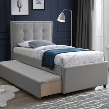 Seng HOME4YOU Oswaldo 90x200 cm med to madrasser Harmony Uno Platinum grå - Platinagrå - Møbler - Senger - Gjesteseng & ekstraseng - Uttrekkbar seng