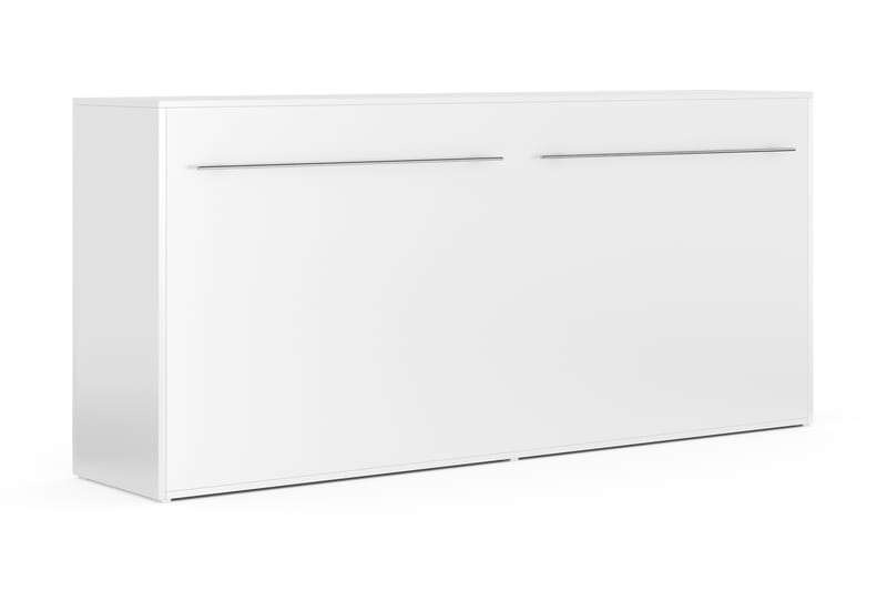 Compact Horisontelt Sengeskap 90x200 Inkl Basic Madrass - Hvit - Møbler - Senger - Gjesteseng & ekstraseng - Skapseng