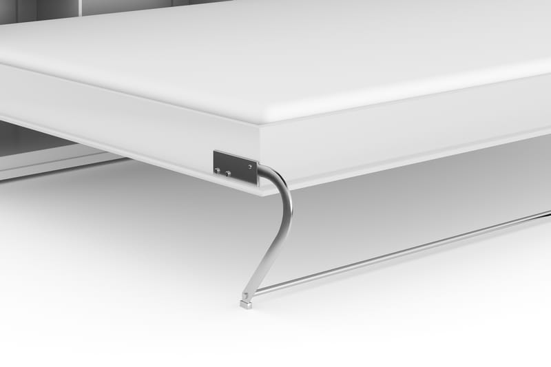 Compact Horisontelt Sengeskap 90x200 Inkl Basic Madrass - Hvit - Møbler - Senger - Gjesteseng & ekstraseng - Skapseng