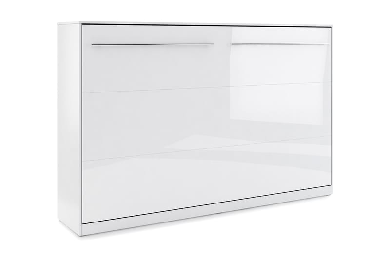 Compact Sengeskap Horisontal 90x200 - Hvit Highgloss - Skapseng