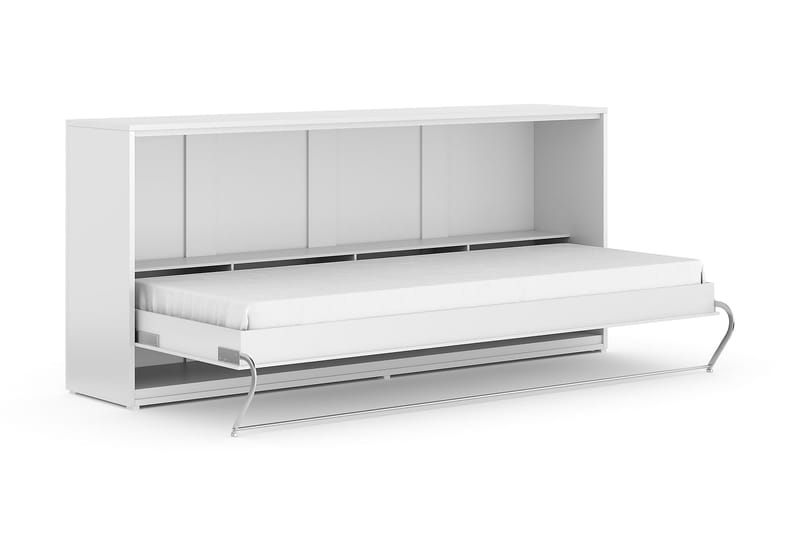 Compact Skapseng Horisontal 90x200 - Hvit Høyglans - Møbler - Senger - Gjesteseng & ekstraseng - Skapseng