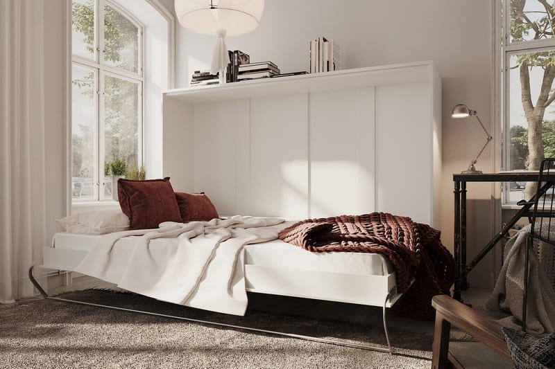Compact Skapseng Horisontal 90x200 - Hvit - Møbler - Senger - Gjesteseng & ekstraseng - Skapseng