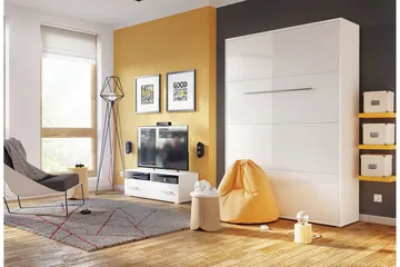 Concept Pro Sengeskap 237x104x217 cm Wilson & Wood Hvit høyglans - Møbler - Senger - Gjesteseng & ekstraseng - Skapseng