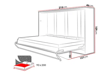 Concept Pro Sängskåp 140x200cm Wilson & Wood White High gloss - Møbler - Senger - Gjesteseng & ekstraseng - Skapseng
