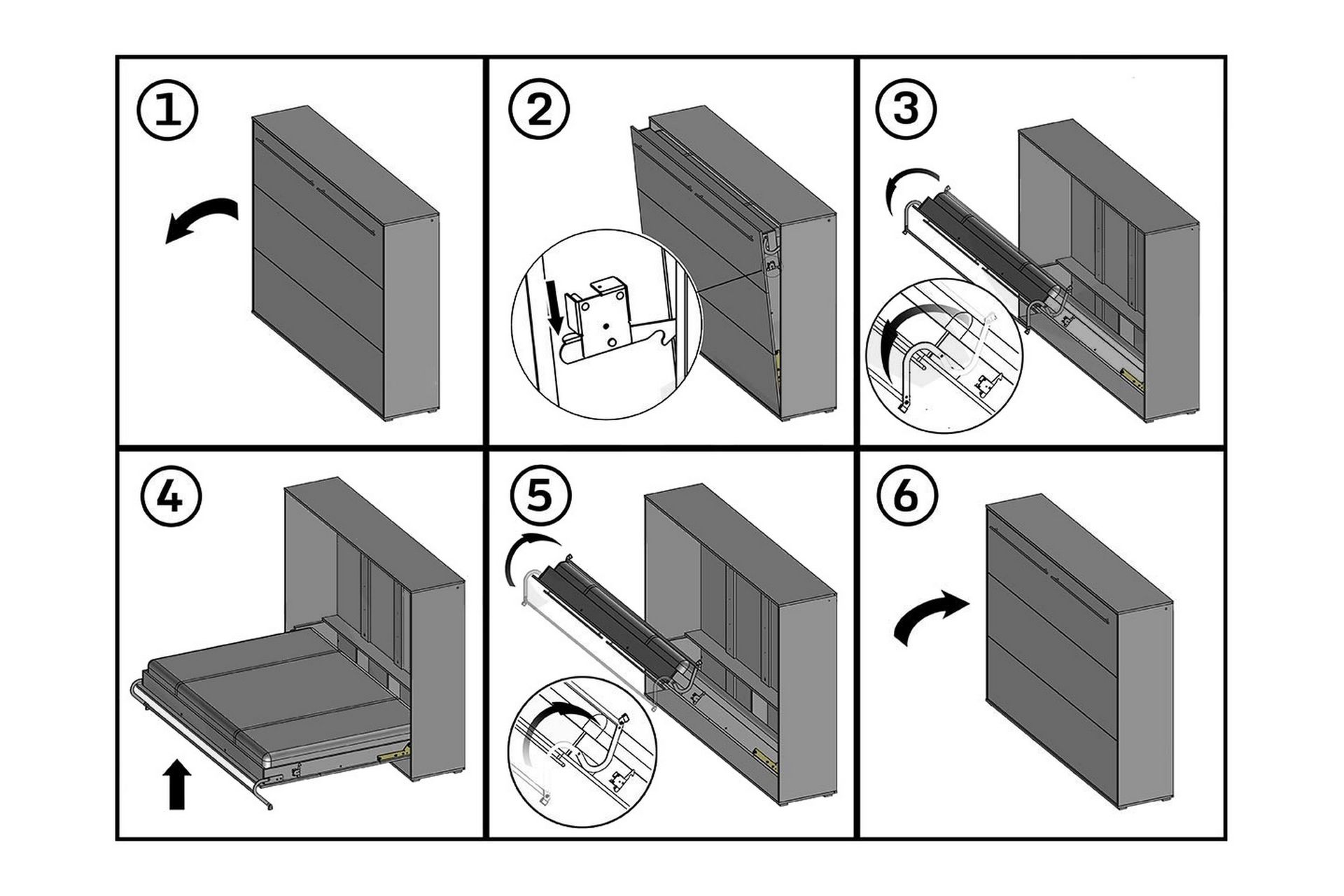 Concept Pro Sengeskap 215x157x137 cm - Hvit - Møbler - Senger - Gjesteseng & ekstraseng - Skapseng