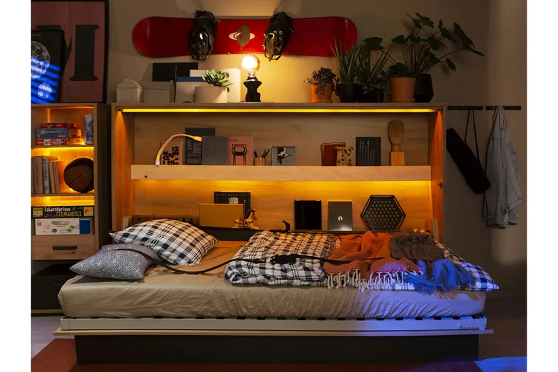 Grianan Sängskåp 120x200 cm Grey - Møbler - Senger - Gjesteseng & ekstraseng - Skapseng