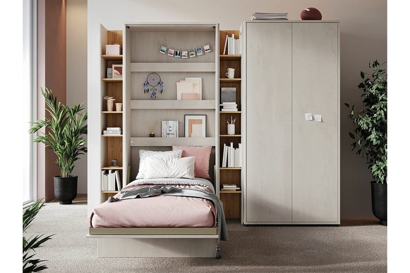 Grianan Sängskåp 90x200 cm beige - Møbler - Senger - Gjesteseng & ekstraseng - Skapseng