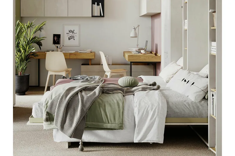 Grianan Sängskåp 90x200 cm beige - Møbler - Senger - Gjesteseng & ekstraseng - Skapseng