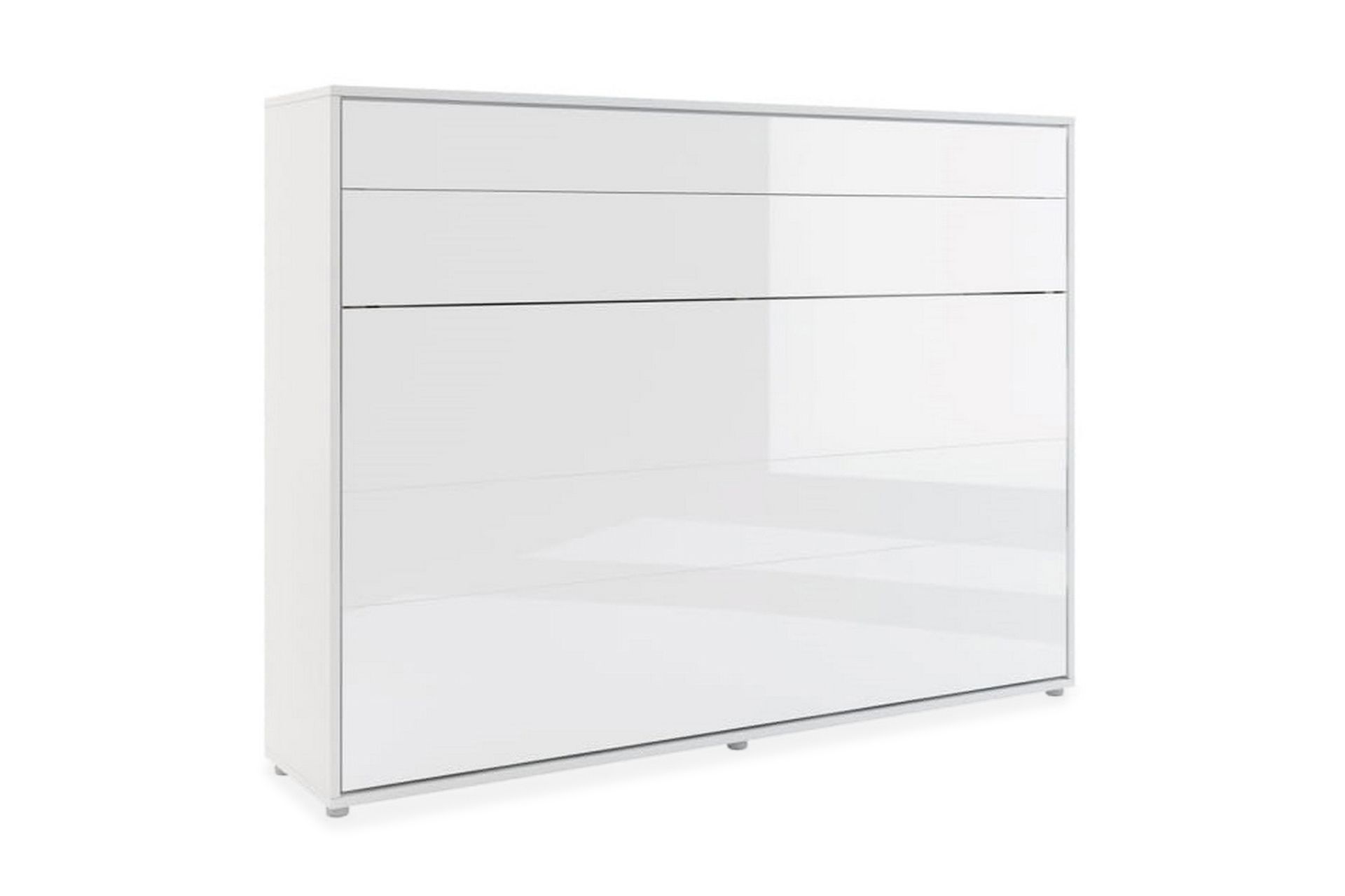 Skapseng 140x200 cm Horisontal Hvit Høyglans - Bed Concept - Møbler - Senger - Gjesteseng & ekstraseng - Skapseng