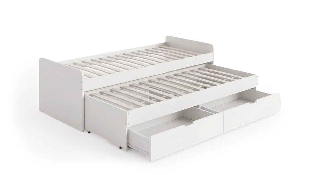 Granvik Sengeramme 90x200 cm uttrekkbar med ekstraseng og oppbevaring – uten madrass -