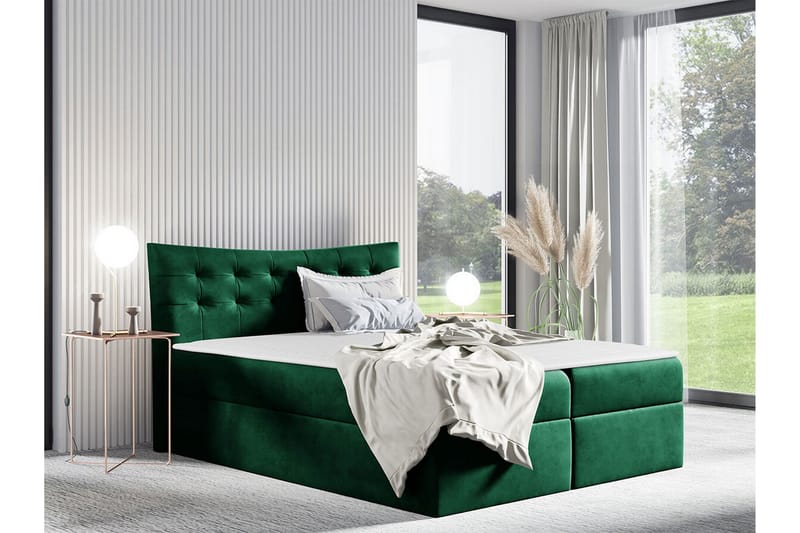 Hayton Sengeramme 200x200 cm - Grøn - Sengeramme & sengestamme