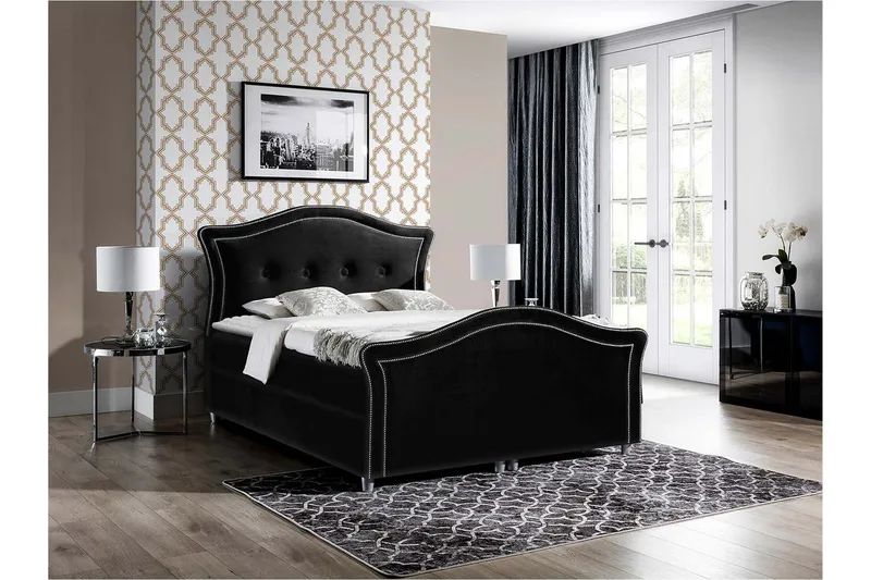 Hestra Lux Sengpakke Kontinentalseng 120x200 cm - Svart - Møbler - Senger - Komplett sengepakke