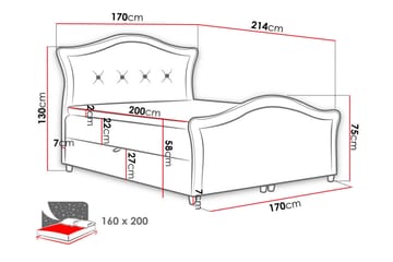 Hestra Lux Sengpakke Kontinentalseng 160x200 cm - Blå - Møbler - Senger - Komplett sengepakke