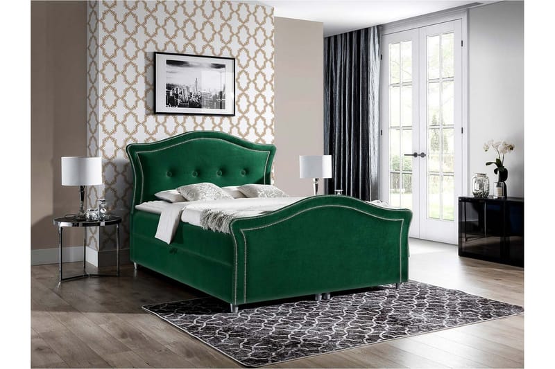 Hestra Lux Sengpakke Kontinentalseng 160x200 cm - Grønn - Møbler - Senger - Komplett sengepakke