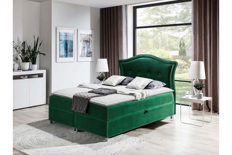 Hestra Sengpakke Kontinentalseng 160x200 cm - Grønn - Møbler - Senger - Komplett sengepakke