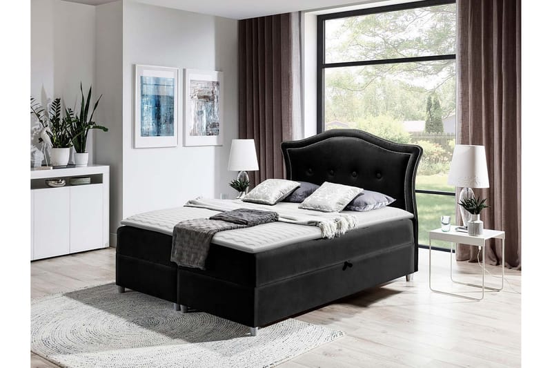 Hestra Sengpakke Kontinentalseng 160x200 cm - Svart - Møbler - Senger - Komplett sengepakke