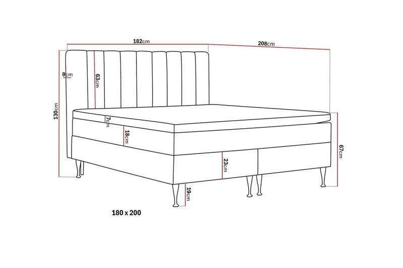 Hilton High Komplett Sengpakke 180x200 cm - Lys beige - Møbler - Senger - Kontinentalsenger