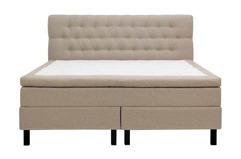 Hilton Komplett Sengpakke 160x200 cm Kontinentalseng med diamant sengegavl - Beige - Møbler - Senger - Kontinentalsenger