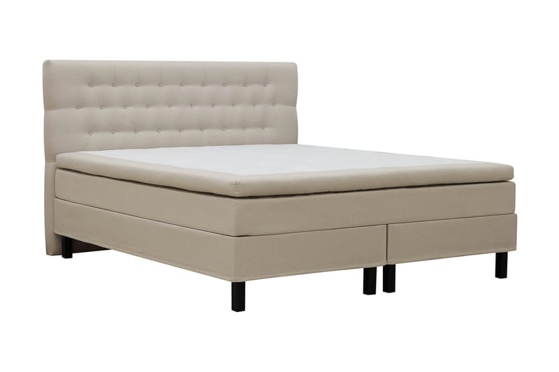 Hilton Komplett Sengpakke 160x200 cm Kontinentalseng med diamant sengegavl - Beige - Møbler - Senger - Komplett sengepakke
