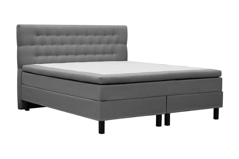 Hilton Komplett Sengpakke 160x200 cm Kontinentalseng med diamant sengegavl - Grå - Møbler - Senger - Komplett sengepakke