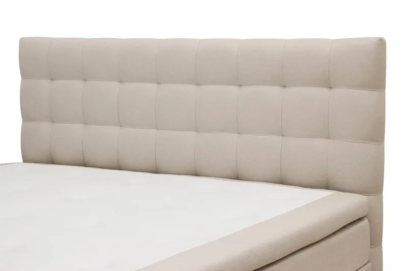 Hilton Komplett Sengpakke 160x200 cm Kontinentalseng med rutet sengegavl - Beige - Møbler - Senger - Kontinentalsenger