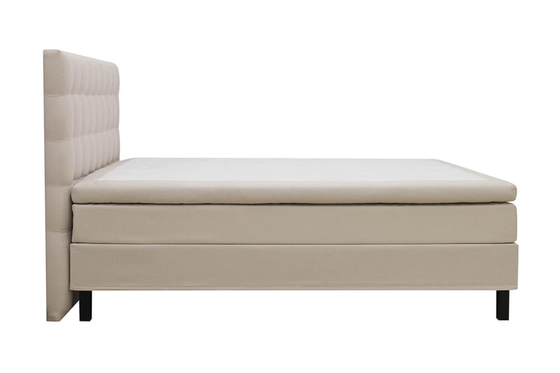 Hilton Komplett Sengpakke 160x200 cm Kontinentalseng med rutet sengegavl - Beige - Møbler - Senger - Komplett sengepakke