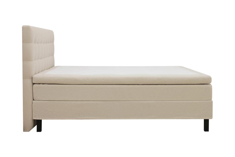 Hilton Komplett Sengpakke 160x200 cm Kontinentalseng med rutet sengegavl - Beige - Møbler - Senger - Komplett sengepakke