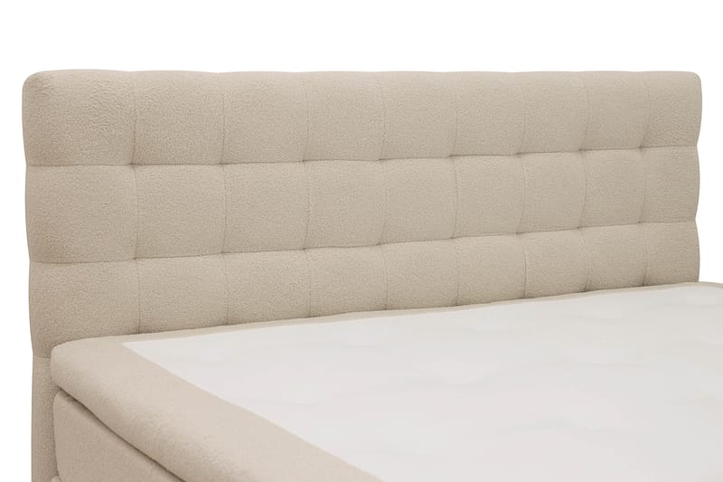 Hilton Komplett Sengpakke 160x200 cm Kontinentalseng med rutet sengegavl - Beige - Møbler - Senger - Komplett sengepakke