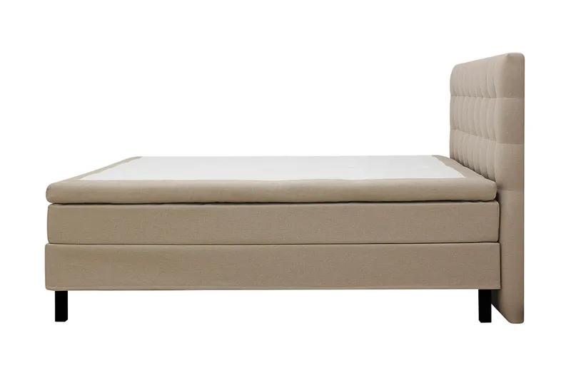 Hilton Komplett Sengpakke 160x200 cm Kontinentalseng med rutet sengegavl - Beige - Møbler - Senger - Kontinentalsenger