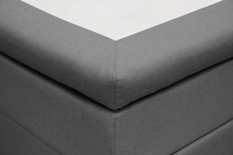 Hilton Komplett Sengpakke 160x200 cm Kontinentalseng med rutet sengegavl - Grå - Møbler - Senger - Kontinentalsenger