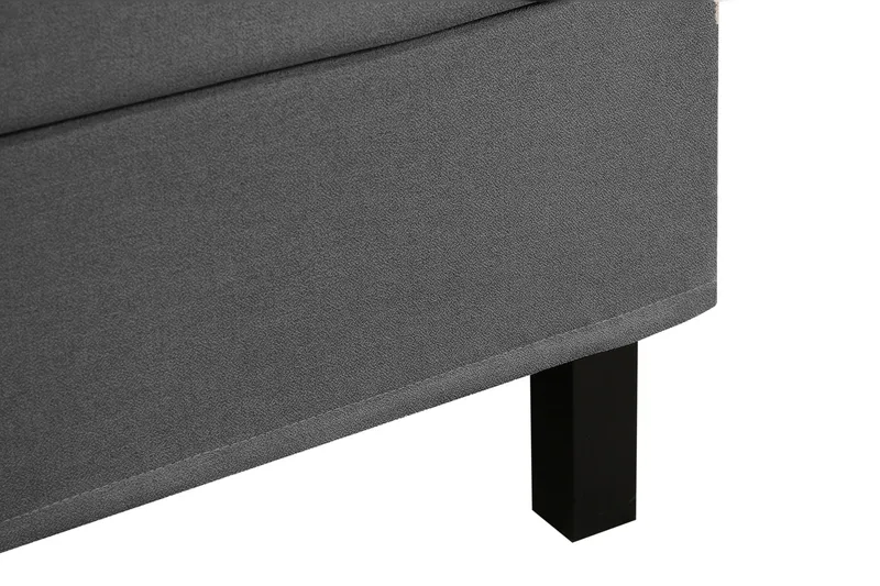 Hilton Komplett Sengpakke 160x200 cm Kontinentalseng med rutet sengegavl - Grå - Møbler - Senger - Kontinentalsenger