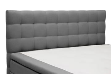 Hilton Komplett Sengpakke 160x200 cm Kontinentalseng med rutet sengegavl - Grå - Møbler - Senger - Komplett sengepakke