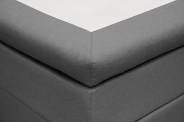 Hilton Komplett Sengpakke 160x200 cm Kontinentalseng med rutet sengegavl - Grå - Møbler - Senger - Komplett sengepakke