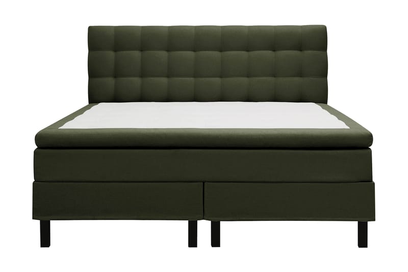 Hilton Komplett Sengpakke 160x200 cm Kontinentalseng med rutet sengegavl - Grön - Møbler - Senger - Komplett sengepakke