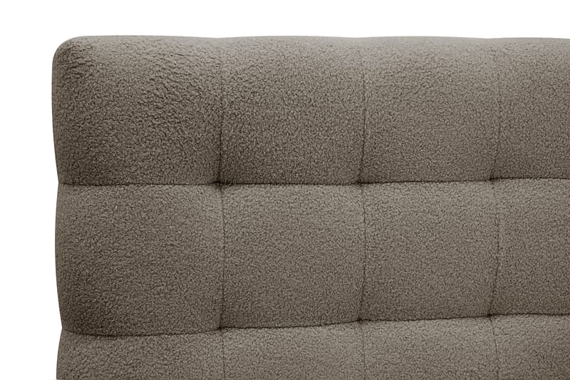 Hilton Komplett Sengpakke 160x200 cm Kontinentalseng med rutet sengegavl i bouclé - Brun - Møbler - Senger - Komplett sengepakke