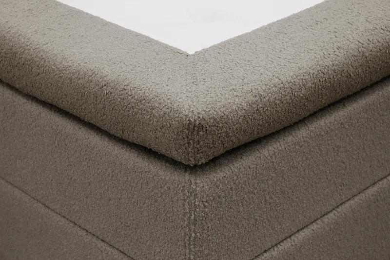 Hilton Komplett Sengpakke 160x200 cm Kontinentalseng med rutet sengegavl i teddy - Brun / Teddy - Møbler - Senger - Kontinentalsenger