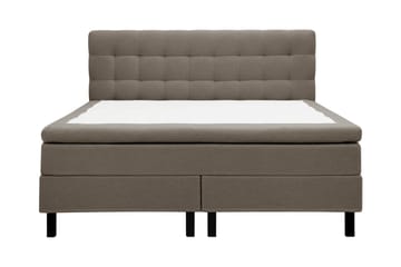 Hilton Komplett Sengpakke 160x200 cm Kontinentalseng med rutet sengegavl i teddy