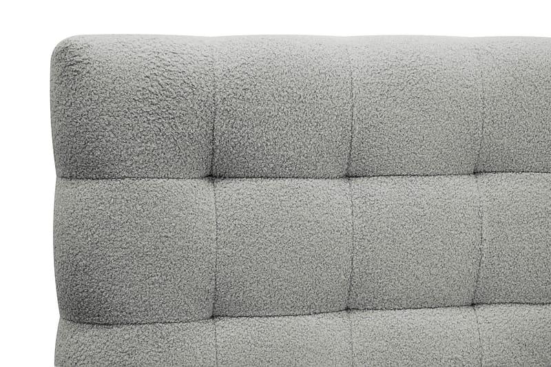 Hilton Komplett Sengpakke 160x200 cm Kontinentalseng med rutet sengegavl i teddy - Grå / Teddy - Møbler - Senger - Kontinentalsenger