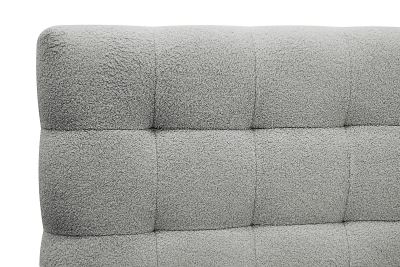 Hilton Komplett Sengpakke 160x200 cm Kontinentalseng med rutet sengegavl i teddy - Grå / Teddy - Møbler - Senger - Kontinentalsenger