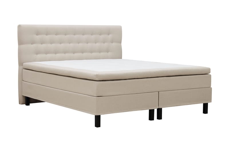 Hilton Komplett Sengpakke 180x200 cm Kontinentalseng med diamant sengegavl - Beige - Møbler - Senger - Komplett sengepakke