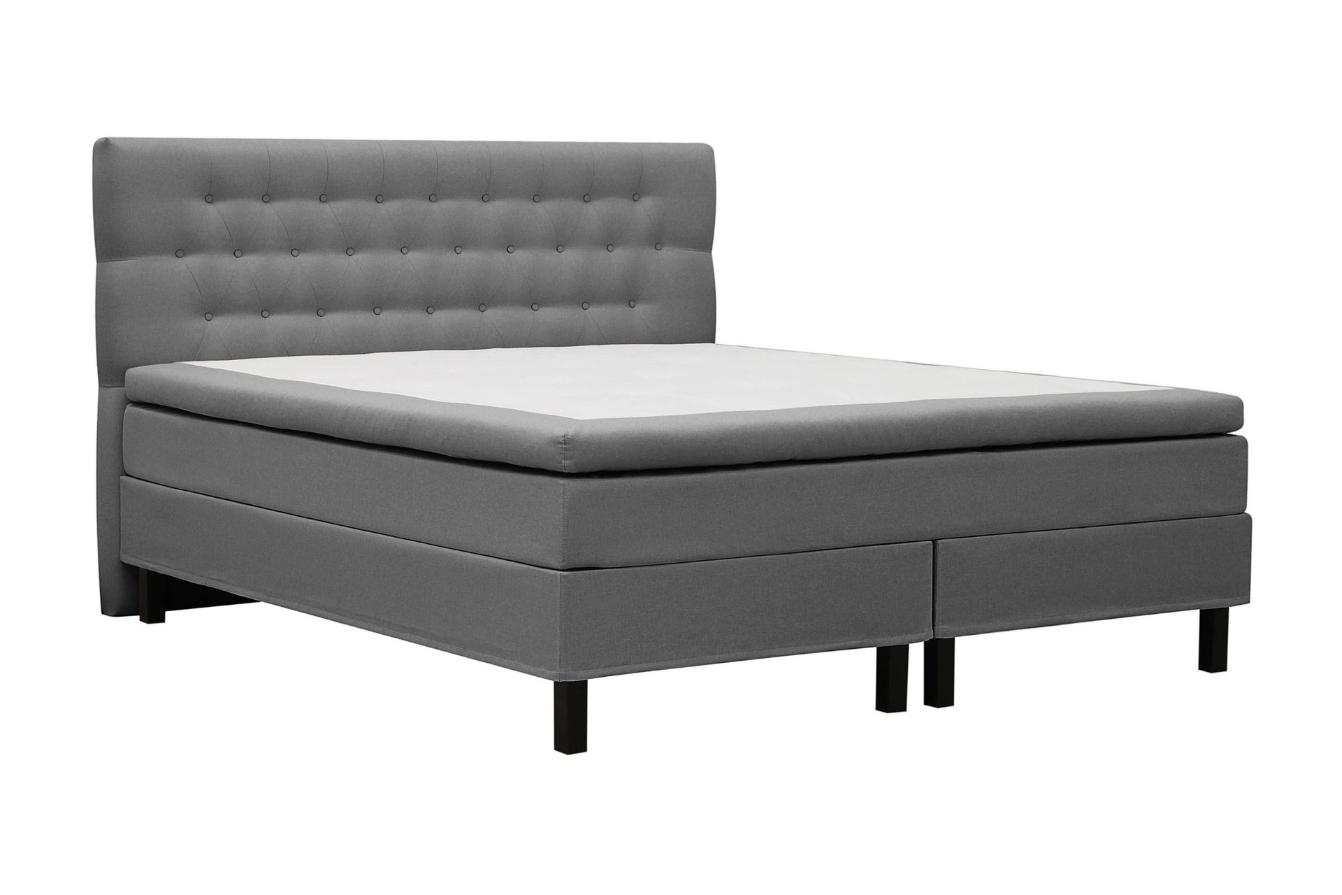 Hilton Komplett Sengpakke 180x200 cm Kontinentalseng med diamant sengegavl - Grå - Møbler - Senger - Komplett sengepakke