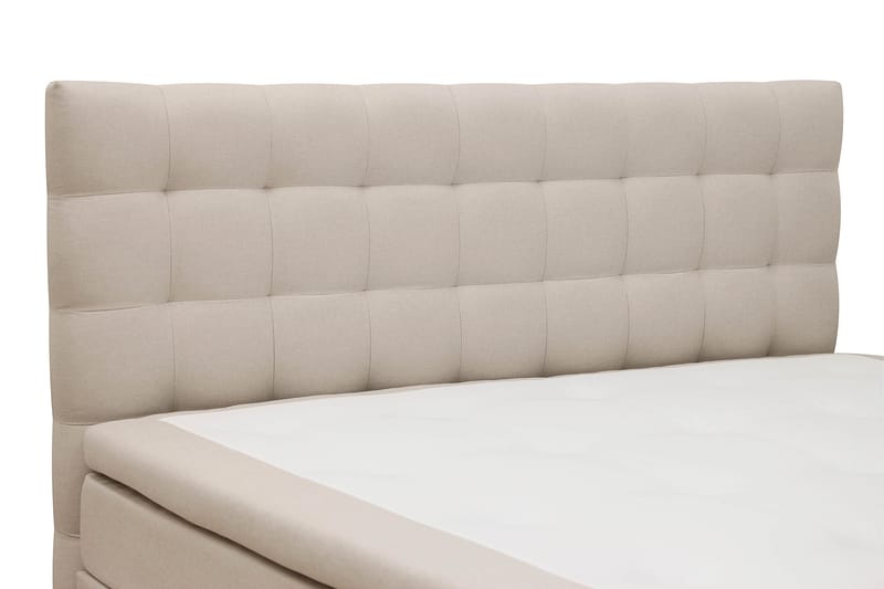 Hilton Komplett Sengpakke 180x200 cm Kontinentalseng med rutet sengegavl - Beige - Møbler - Senger - Komplett sengepakke
