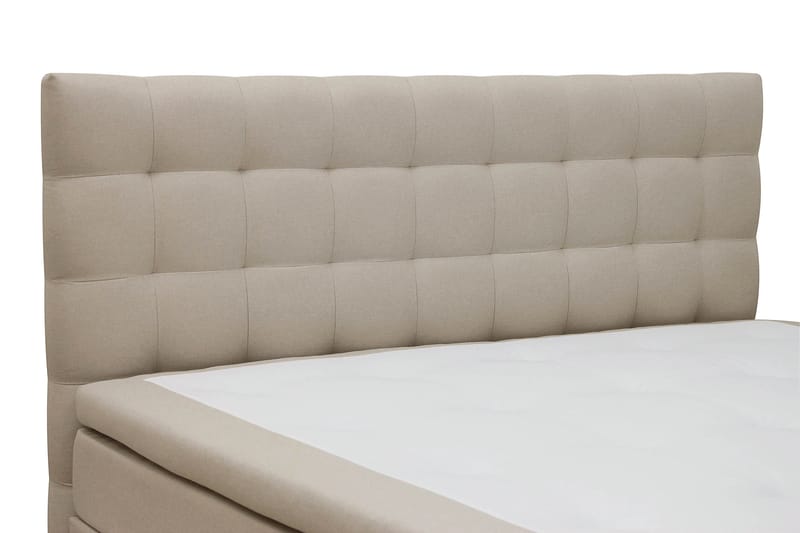 Hilton Komplett Sengpakke 180x200 cm Kontinentalseng med rutet sengegavl - Beige - Møbler - Senger - Komplett sengepakke