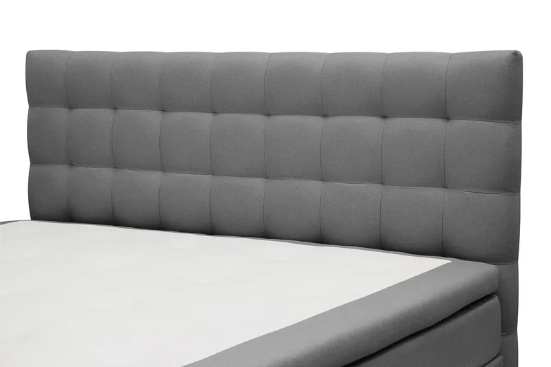 Hilton Komplett Sengpakke 180x200 cm Kontinentalseng med rutet sengegavl - Grå - Møbler - Senger - Kontinentalsenger