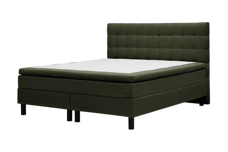 Hilton Komplett Sengpakke 180x200 cm Kontinentalseng med rutet sengegavl - Grön - Møbler - Senger - Kontinentalsenger
