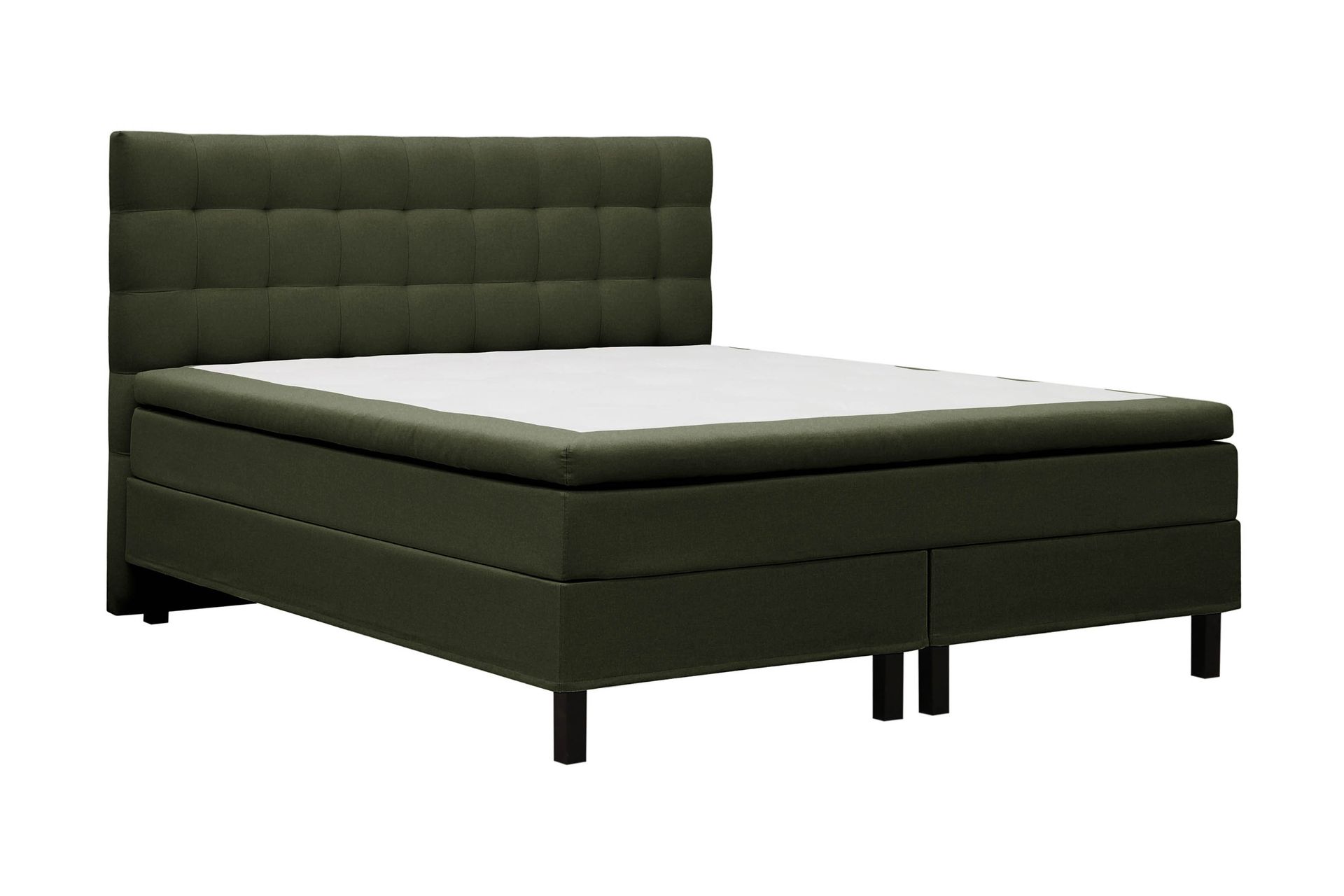 Hilton Komplett Sengpakke 180x200 cm Kontinentalseng med rutet sengegavl - Grön - Møbler - Senger - Komplett sengepakke