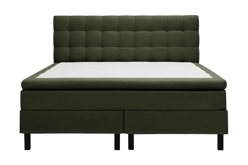 Hilton Komplett Sengpakke 180x200 cm Kontinentalseng med rutet sengegavl - Grön - Møbler - Senger - Kontinentalsenger