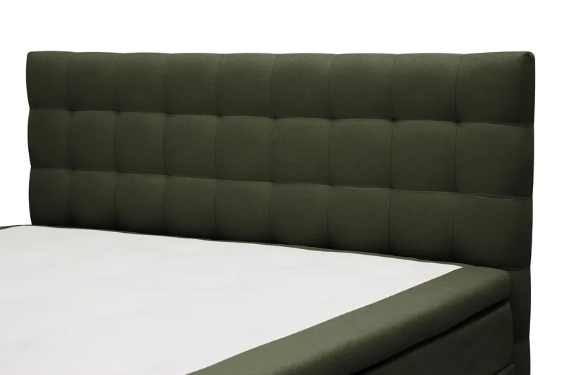 Hilton Komplett Sengpakke 180x200 cm Kontinentalseng med rutet sengegavl - Grön - Møbler - Senger - Kontinentalsenger